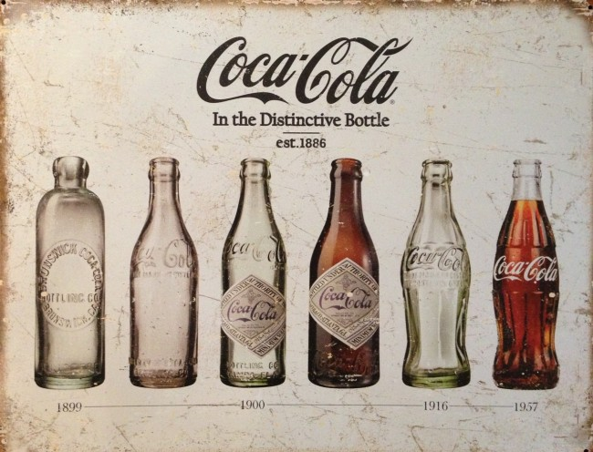 Ilustração estratégia de marketing da coca-cola através do design da garrafa
