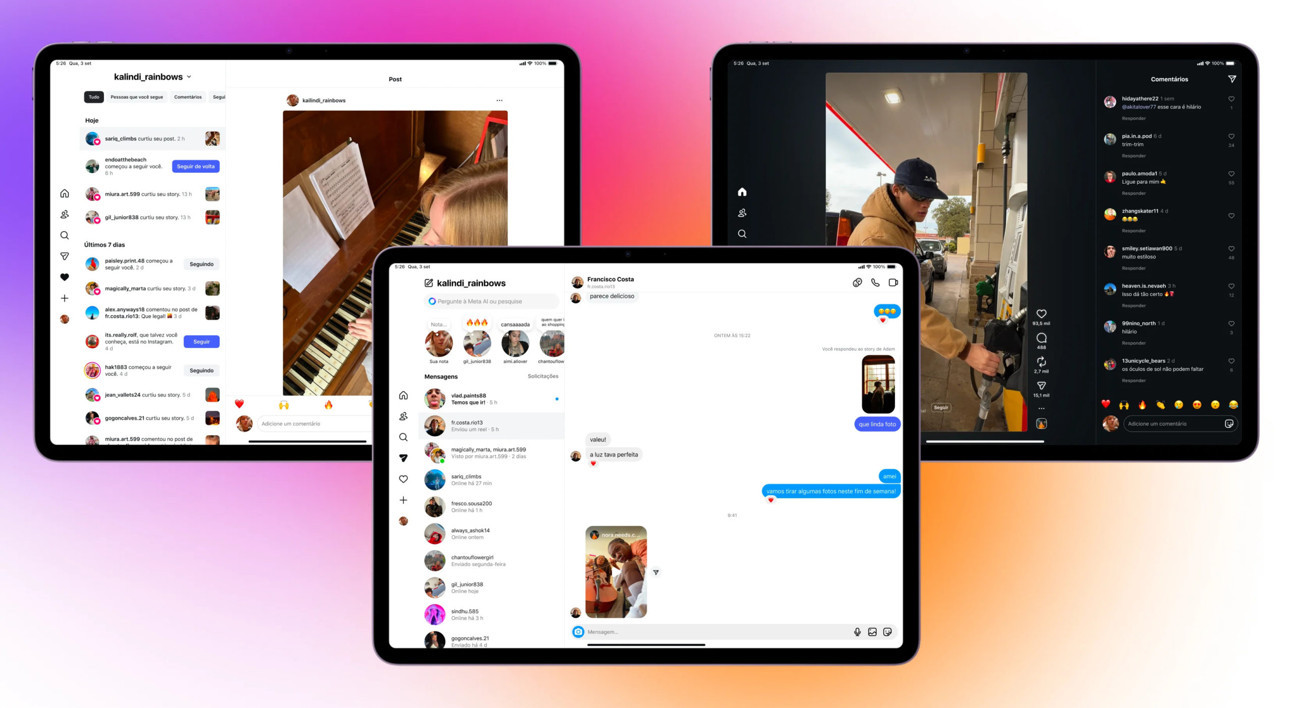 Modelo Instagram para Ipad