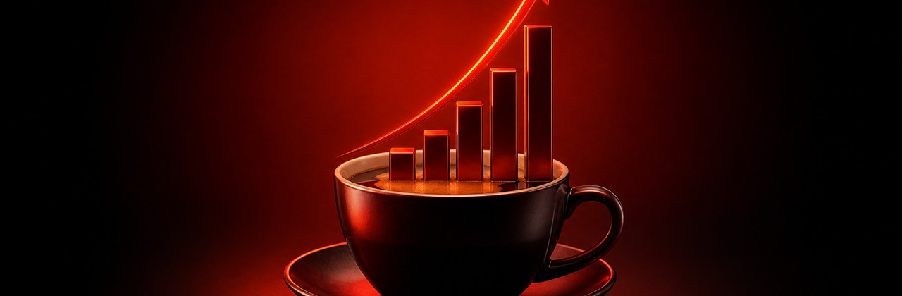 Header dedicado do Blog V4 sobre Café Virou Status: Como Empresas Faturam Alto com Identidade