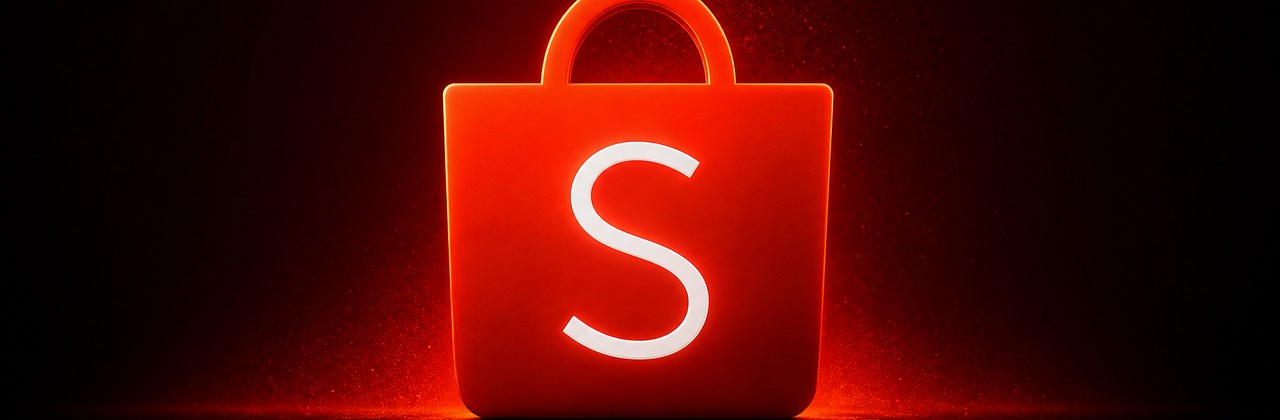 Header dedicado do Blog V4 sobre Estratégia de marketing da Shopee para virar uma gigante no mercado